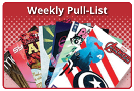 Weekly comic book Pull-list button