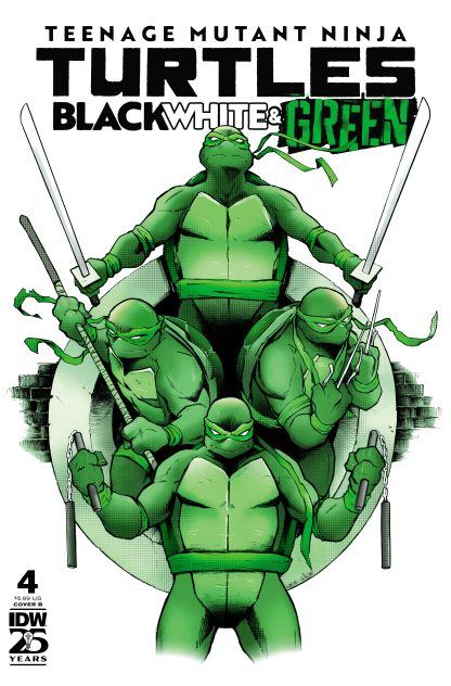 TEENAGE MUTANT NINJA TURTLES: BLACK WHITE & GREEN (2024) #4 LEE GARBETT VARIANT CVR B