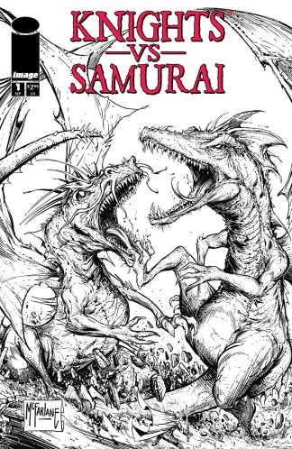 KNIGHTS VS. SAMURAI (2024) #1 TODD MCFARLANE B&W VARIANT CVR C