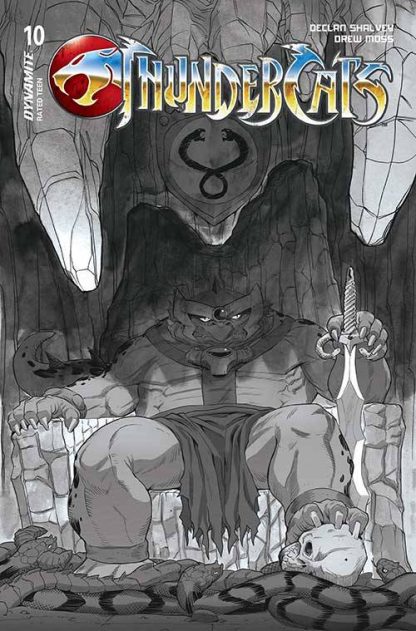 THUNDERCATS (2024) #10 DREW MOSS SLITHE B&W VARIANT CVR T 1 IN 7