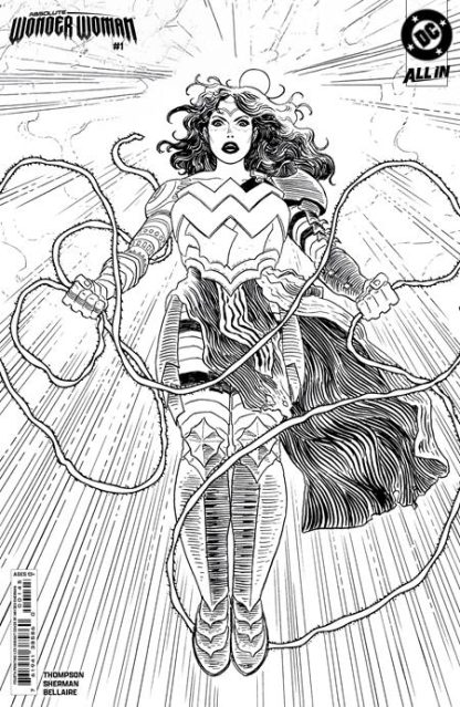 ABSOLUTE WONDER WOMAN (2024) #1 4TH PRINTING HAYDEN SHERMAN B&W VARIANT 1 IN 25